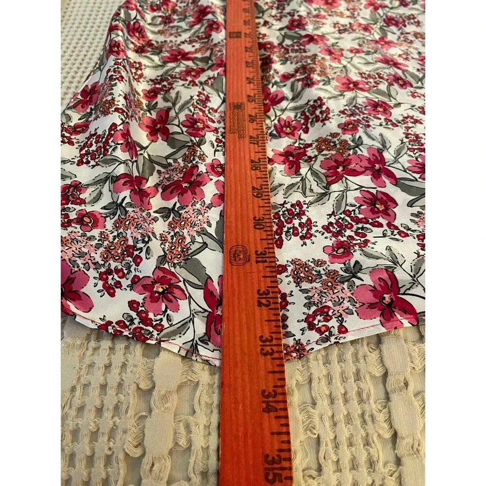 Adonna‎ Lingerie Spagetti Strap Nightgown Pink Print Silky Feel Size Large Sexy